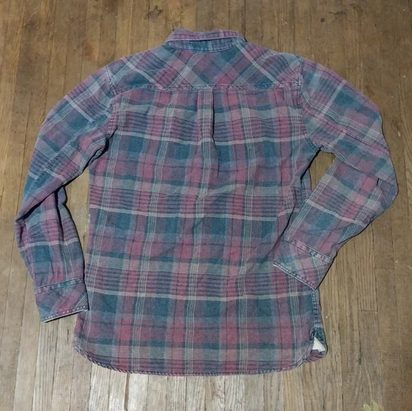 Outpost Men's Plaid Long Sleeve Shirt - Blue and Red - Picture 4 of 4